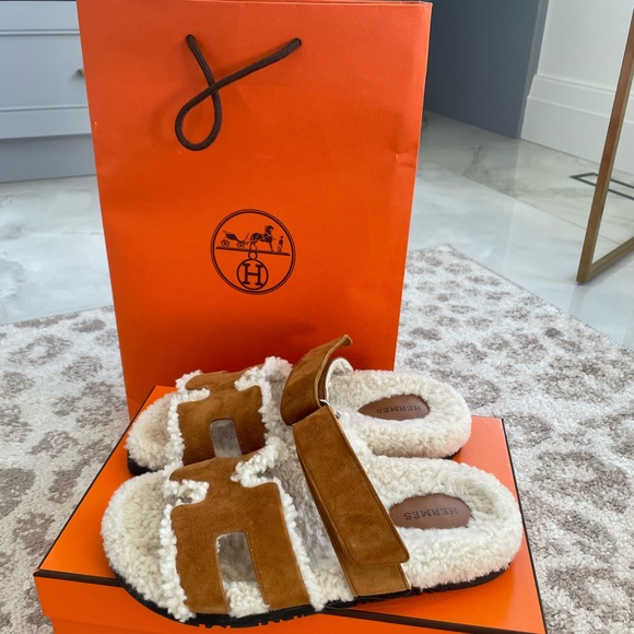 Hermes Chypre Sandal. 37.5, box, receipt, bags included. - Picture 5 of 5